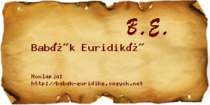 Babák Euridiké névjegykártya